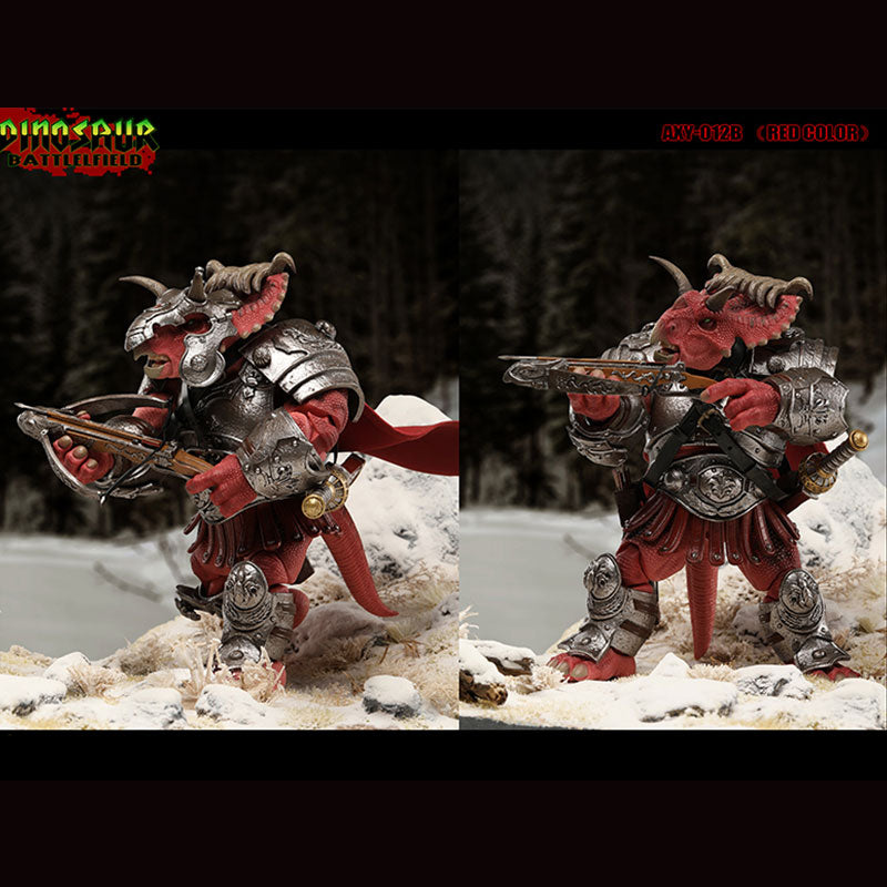 AXYTOYS AXY-012B Dinosaur Battlefield Ceratopsidae Dinosaur Legion (Deluxe Edition Red Ver.) 1/12 Scale Action Figure