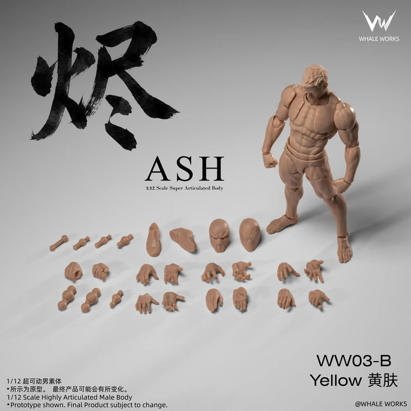 Whale Works 1/12 WW03B Super Articulated Male Body Ash Yellow Skin Version