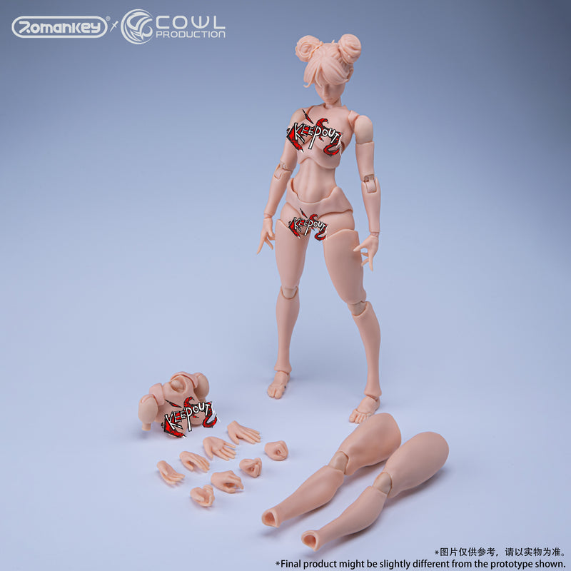 Romankey X COWL 1/12 Super Action Girl Cuerpo sólido Piel amarilla