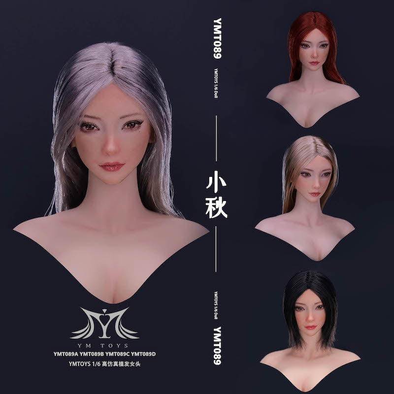 YMTOYS 1/6 YMT089 Implantiertes Haar weiblicher Kopf Sculpt Xiaoqiu
