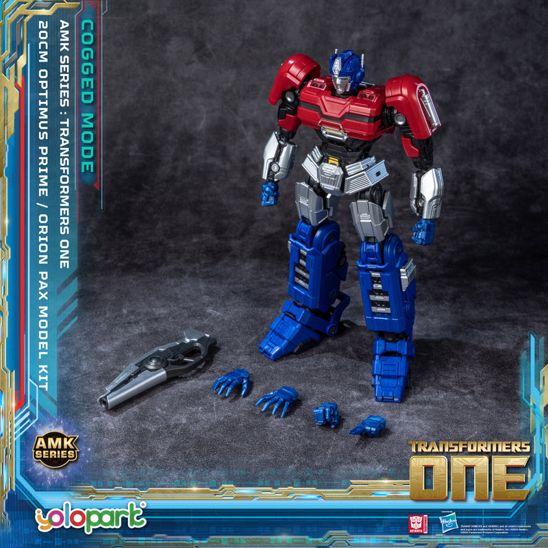Kit de modelo preensamblado Optimus Prime Cogged Mode de Transformers One de la serie AMK de Yolopark