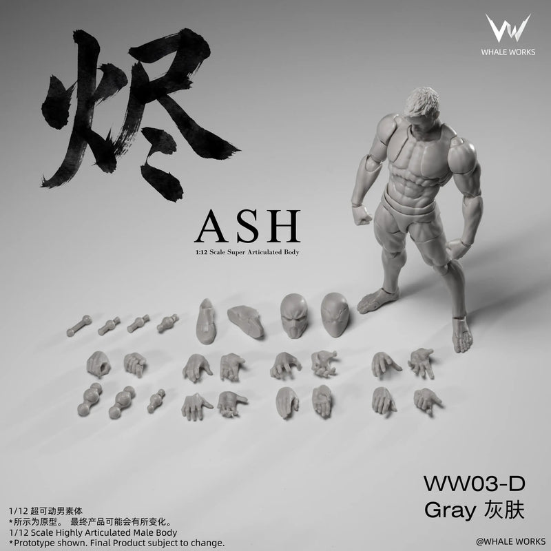 Whale Works 1/12 WW03D Super Articulated Male Body Ash Gray Skin Version