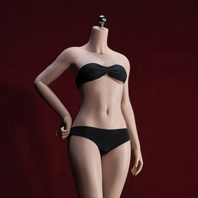 Cuerpo de busto pequeño de bronceado de escala 1/6 sin costuras para mujer superflexible (S47A/pies adjuntos)