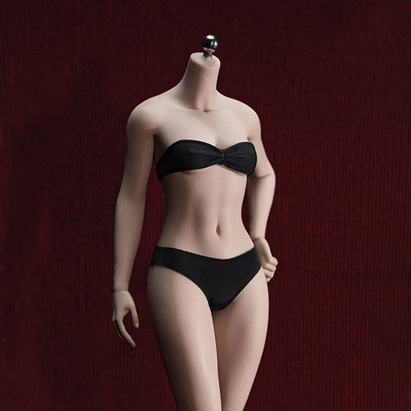 Cuerpo de busto pequeño de bronceado de escala 1/6 sin costuras para mujer superflexible (S47B/pies desmontables)