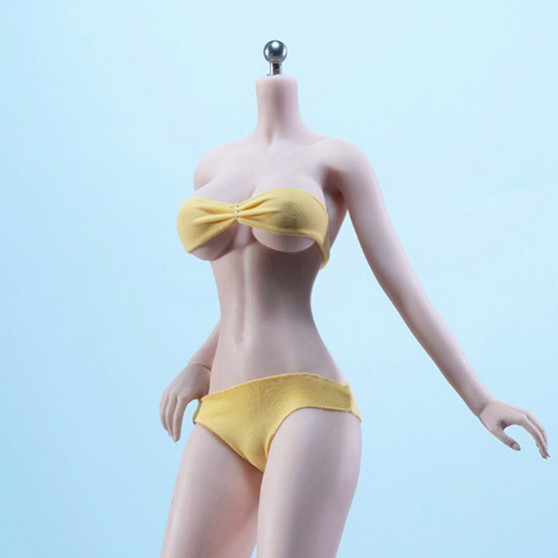 Cuerpo femenino superflexible sin costuras escala 1/6 pálido alto delgado busto grande (S41A)