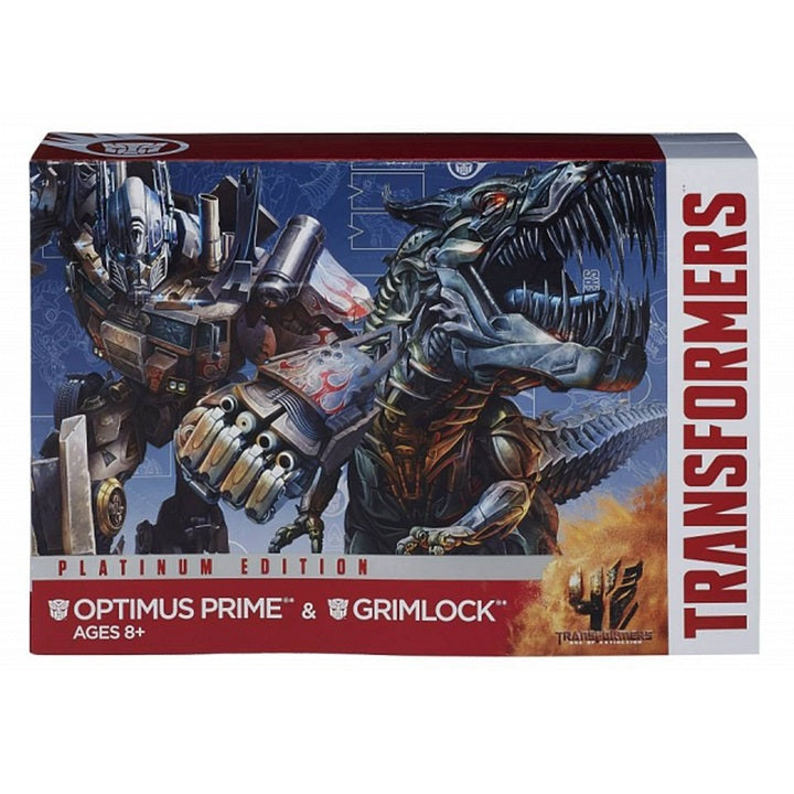Voyager Class Optimus Prime Evasion Mode y Grimlock Set de 2 | Transformers 4 La era de la extinción AOE Platinum Edition | Hasbro