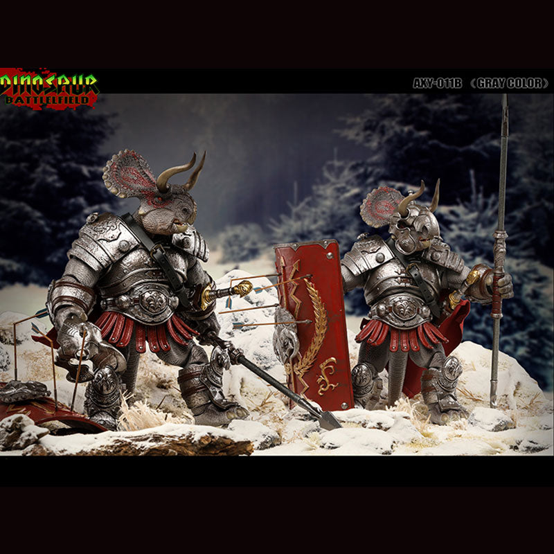 AXYTOYS AXY-011B Dinosaur Battlefield Ceratopsidae Dinosaur Legion (Deluxe Edition Gray Ver.) 1/12 Scale Action Figure