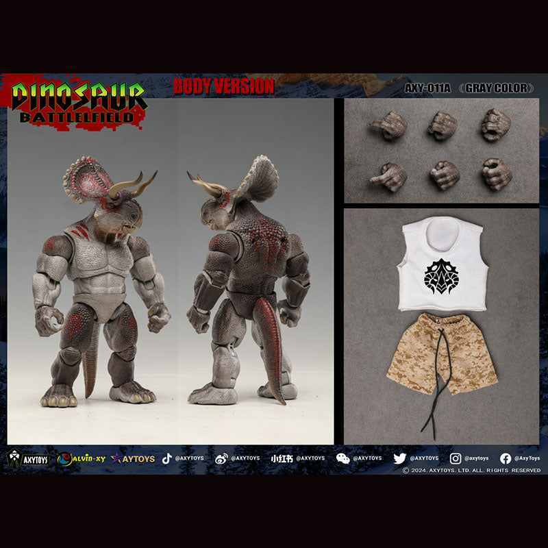 AXYTOYS AXY-011A Dinosaurier-Schlachtfeld, Ankylosaurus, Legion, Grau, Basic Edition