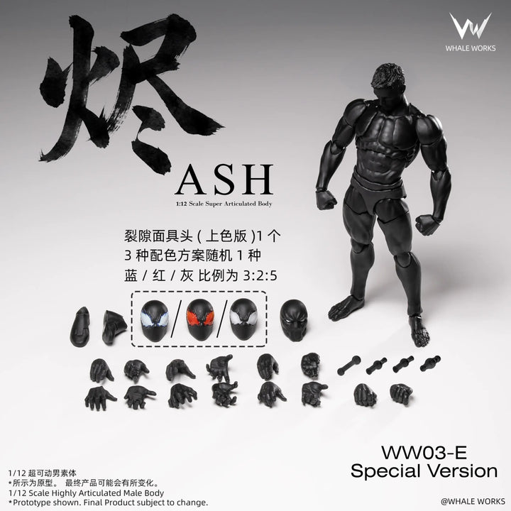 [Reserva] Whale Works 1/12 WW03E Super Articulated Male Body Ash Limited Black Skin Version