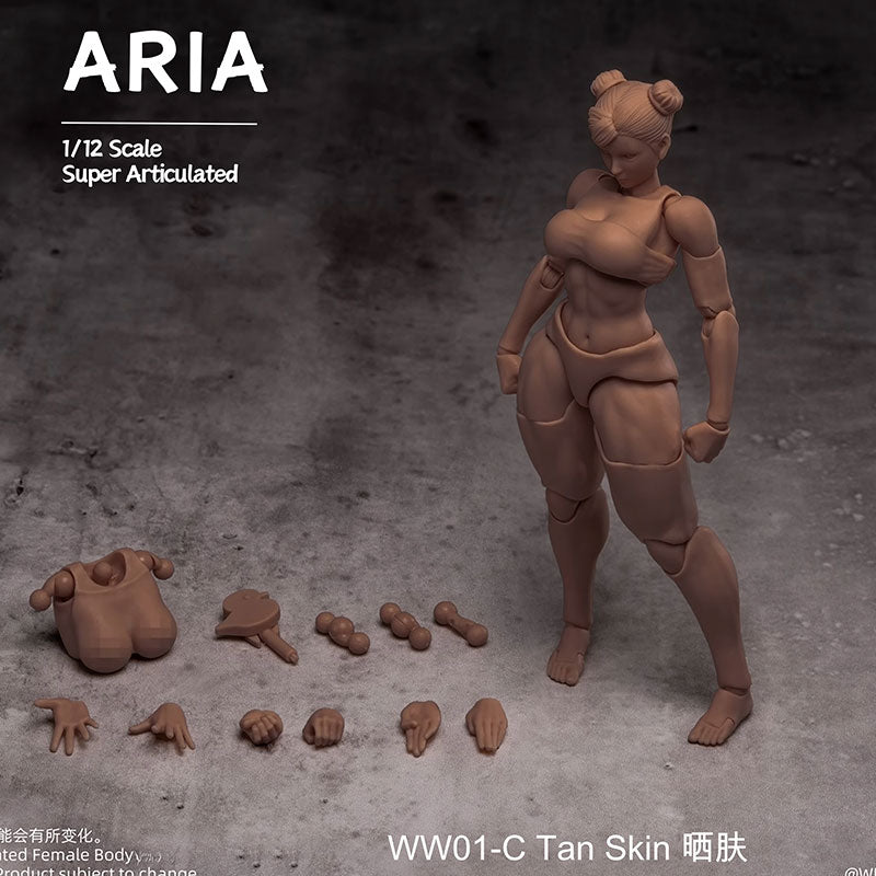 Whale Works 1/12 WW01-C Super Articulated Female Figure Aria Tan Skin