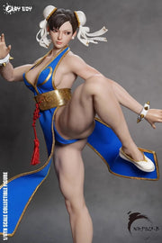 Play Toy 1/6 P023B Fighting Goddess Chun-Li 2.0 Blue Sleeveless Cheongsam Version
