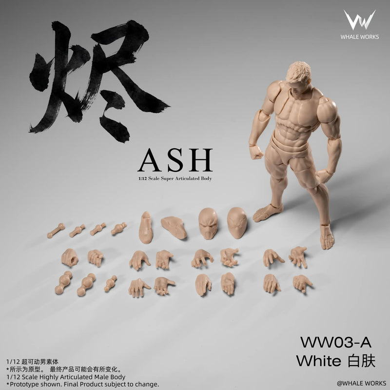 Whale Works 1/12 WW03A Super Articulated Male Body Ash Fair Skin Version