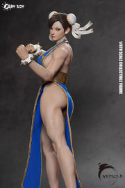 Play Toy 1/6 P023B Fighting Goddess Chun-Li 2.0 Blue Sleeveless Cheongsam Version
