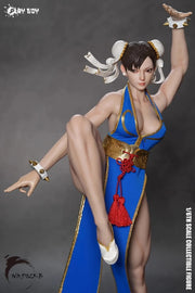 Play Toy 1/6 P023B Fighting Goddess Chun-Li 2.0 Blue Sleeveless Cheongsam Version
