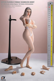 Tbleague 1/6 Pechos grandes Piel pálida Pies desmontables con cuerpo femenino esculpido en la cabeza (PLLB2023-S52)