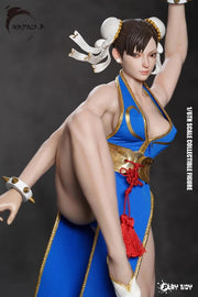Play Toy 1/6 P023B Fighting Goddess Chun-Li 2.0 Blue Sleeveless Cheongsam Version