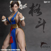 Play Toy 1/6 P023B Fighting Goddess Chun-Li 2.0 Blue Sleeveless Cheongsam Version