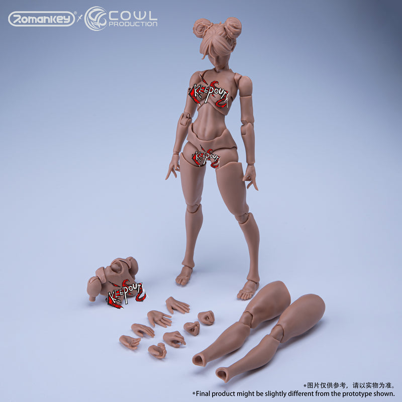 Romankey X COWL 1/12 Super Action Girl Cuerpo sólido Piel negra