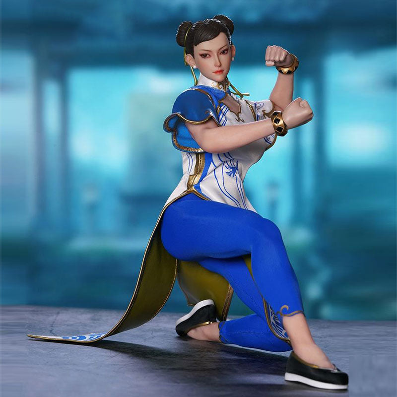 Play Toy 1/6 P026 Fighting Goddess Chun-Li Blue Cheongsam Leggings Version