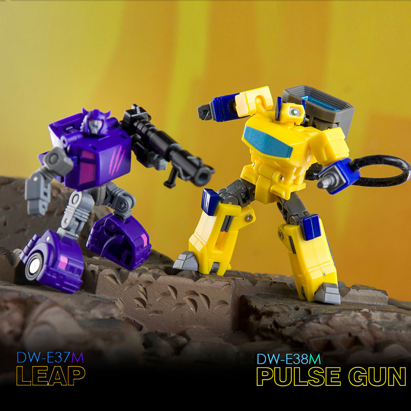 Dr.Wu &amp; Mechanic Studio DW-E37M Leap Cliffjumper &amp; DW-E38M Pulse Gun Shockwave Version aus zerbrochenem Glas, 2er-Set
