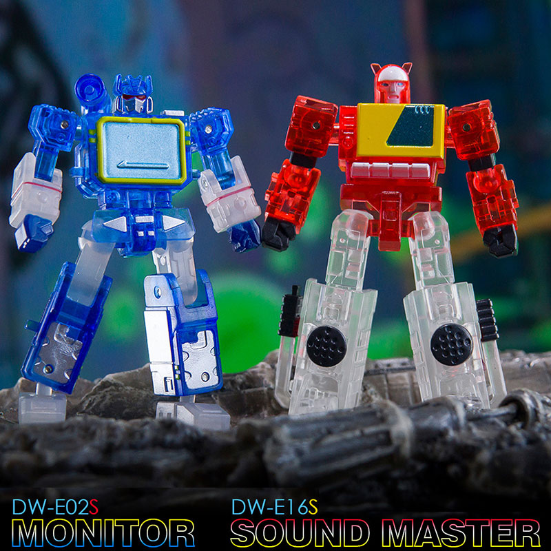 Dr. Wu &amp; Mechanic Studio DW-E02S Monitor Soundwave &amp; DW-E16S Sound Master Blaster Transparent Version Set of 2