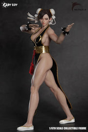 Play Toy 1/6 P023A Fighting Goddess Chun-Li 2.0 Black Sleeveless Cheongsam Version