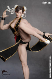 Play Toy 1/6 P023A Fighting Goddess Chun-Li 2.0 Black Sleeveless Cheongsam Version