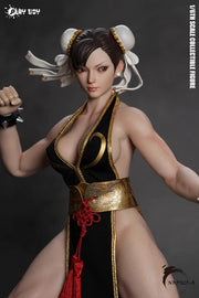 Play Toy 1/6 P023A Fighting Goddess Chun-Li 2.0 Black Sleeveless Cheongsam Version