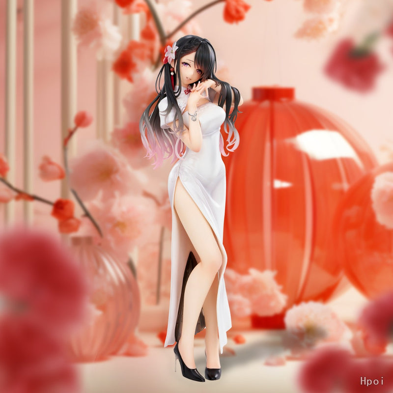 Union Creative Mai Okuma Ilustración Iyashikei Vestido chino blanco Figura Onee-san