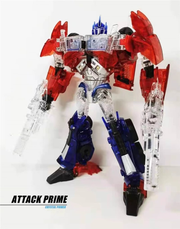 APC Toys APC-001 Attack Prime TFP Optimus Prime versión transparente con ruedas negras
