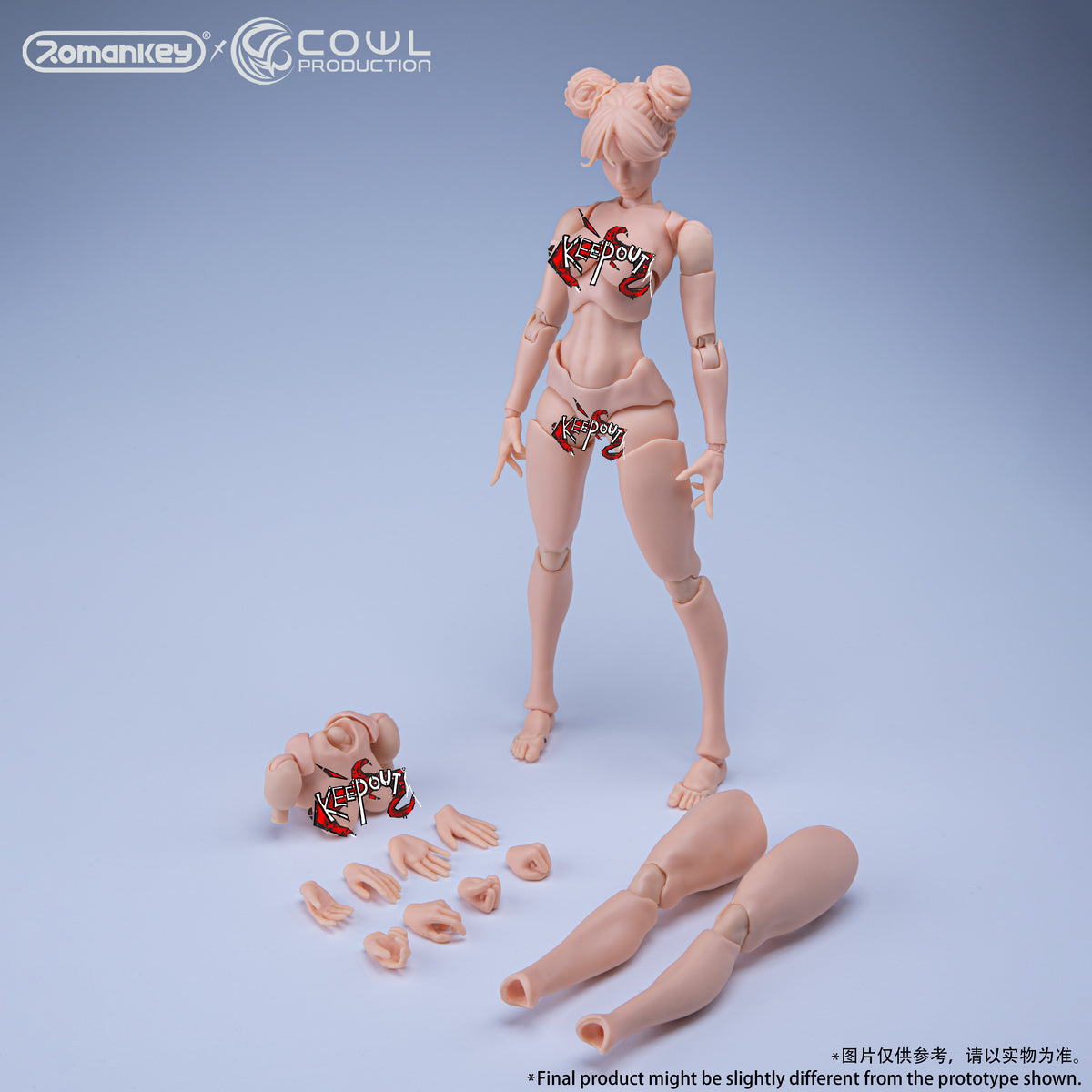 Romankey X COWL 1/12 Super Action Girl Solid Body Yellow skin