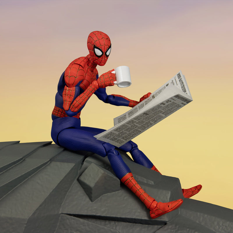 Sentinel Toys Spider-Man: Into the Spider-Verse SV-ACTION Peter B. Parker / Spider-Man con Plataforma