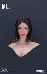 YMTOYS 1/6 YMT091 cabello implantado cabeza femenina esculpir Yan