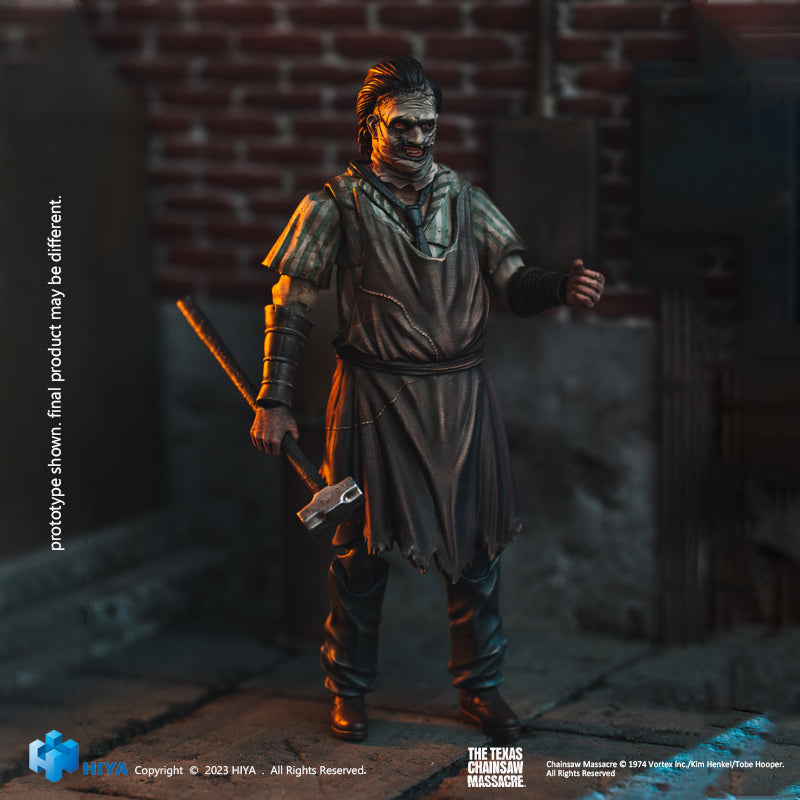 HIYA Exquisite Mini-Serie, Maßstab 1/18, 4 Zoll, Texas Chainsaw Massacre, Leatherface Thomas Hewitt Actionfigur