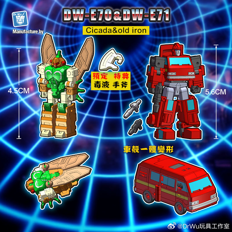 [Pre-Order] Dr.Wu DW-E70 Cicada Venom & DW-E71 Old Iron Ironhide Set of 2