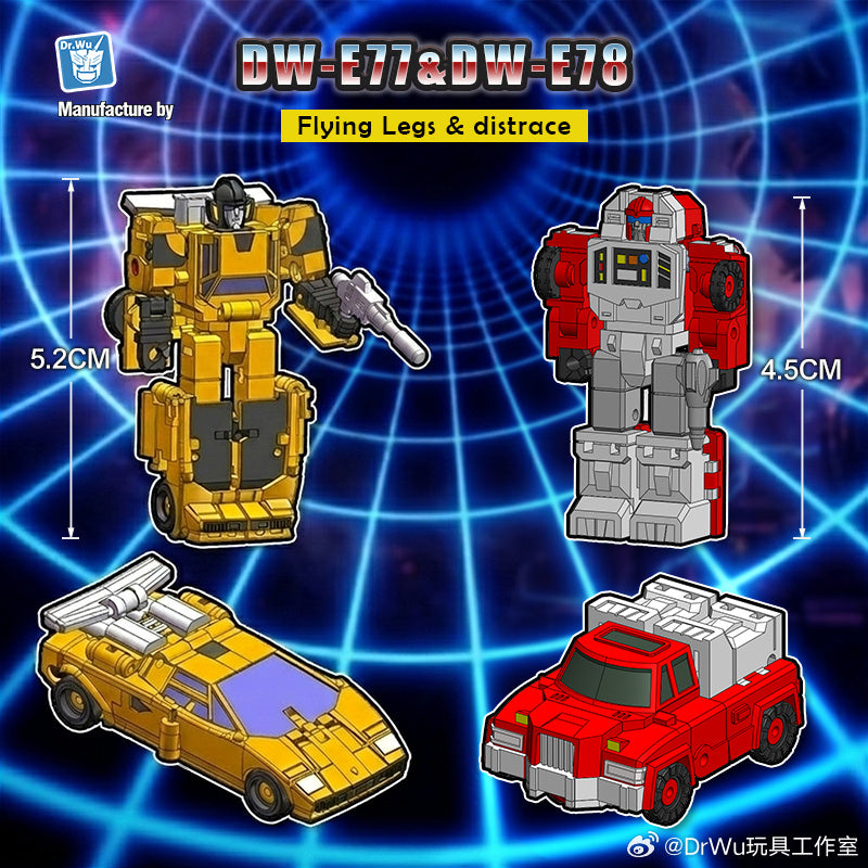 [Pre-Order] Dr.Wu DW-E77 Flying Legs Sunstreaker & DW-E78 Distrace Swerve Set of 2