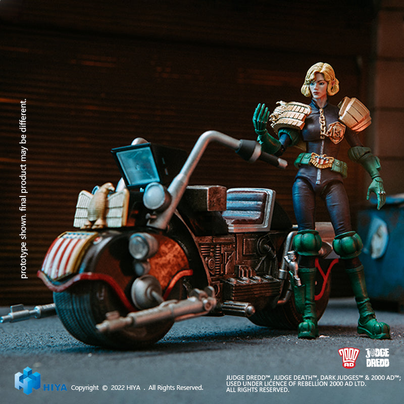 HIYA Exquisite Mini-Serie 1/18 Maßstab 4 Zoll JUDGE DREDD Judge Anderson &amp; Lawmaster MK Ⅱ Set Actionfigur
