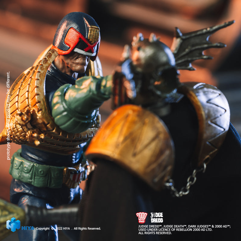 HIYA Exquisite Mini-Serie, Maßstab 1/18, 4 Zoll, Judge DREDD, Blick in die Faust von Dredd, Actionfigur