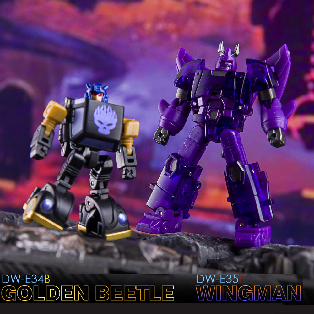 Dr.Wu DW-E34B Golden Beetle Goldbug &amp; DW-E35T Wingman Cyclonus Shattered Glass Version 2er-Set