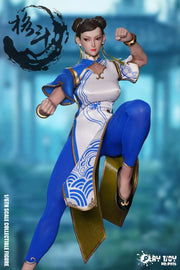 Play Toy 1/6 P026 Fighting Goddess Chun-Li Blue Cheongsam Leggings Version