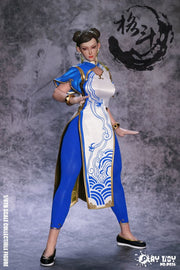Play Toy 1/6 P026 Fighting Goddess Chun-Li Blue Cheongsam Leggings Version