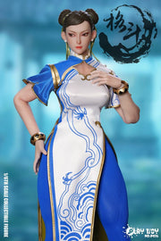Play Toy 1/6 P026 Fighting Goddess Chun-Li Blue Cheongsam Leggings Version