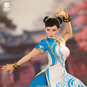 Star Man 1/6 MS-011 Female Fighter Chun-Li Blue Cloud Patterned White Cheongsam Version