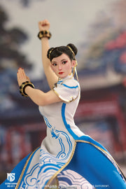 Star Man 1/6 MS-011 Female Fighter Chun-Li Blue Cloud Patterned White Cheongsam Version