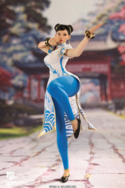 Star Man 1/6 MS-011 Female Fighter Chun-Li Blue Cloud Patterned White Cheongsam Version