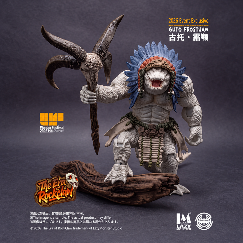 Lazy Monster Studio 1/12 The Era of Rockclaw Guto Frostjaw Albino Crocodile Man Action Figure