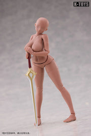 K-Toys 1/12 KT03C Japanische Anime-Figur, molliger weiblicher Körper, schwarze Haut