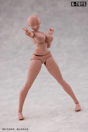 K-Toys 1/12 KT03C Japanische Anime-Figur, molliger weiblicher Körper, schwarze Haut