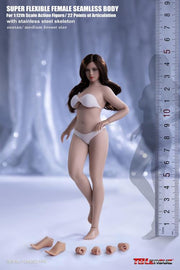 Tbleague Super-Flexible Female Seamless 1/12 Scale Suntan Cuerpo de busto medio (T04B/Pies desmontables) 
