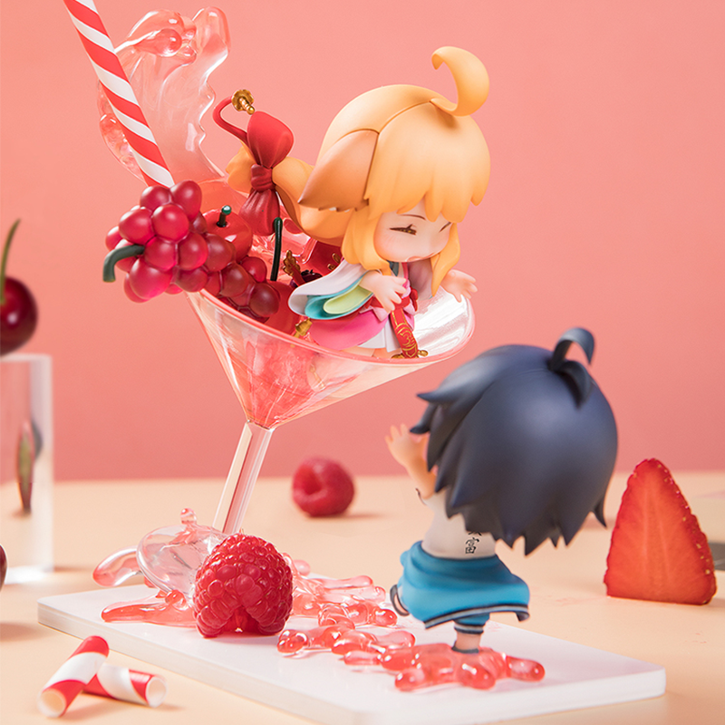 Fox Spirit Matchmaker Qing Cang Figur Q Ver: Tushan Susu &amp; Bai Yuechu Fruit Cup